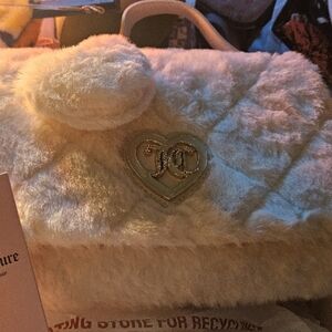 Juicy Couture White Faux Fur Bag